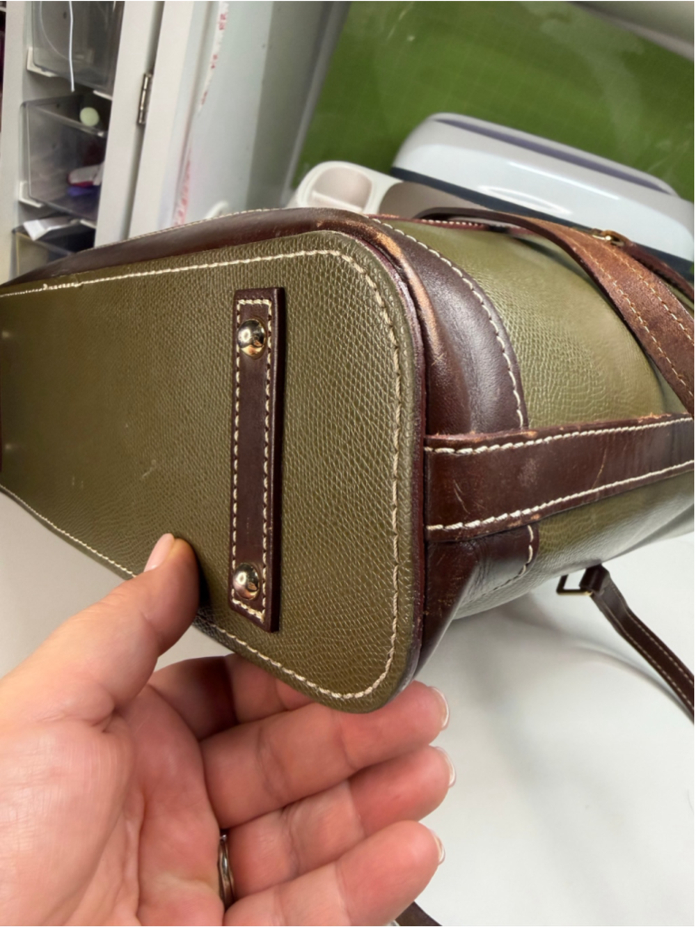 Women's Dooney & Bourke Handbag One Size Olive and Brown - Picture 6 of 13